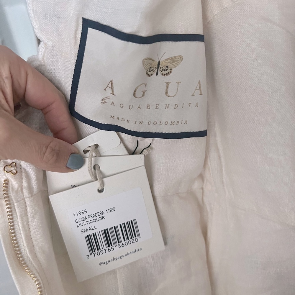 Agua by Agua Bendita Guaba Pradera Embroidered Linen Mini Dress NEW with tags - Picture 6 of 10
